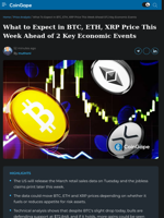 What to Expect in BTC, ETH, XRP Price This Week Ahead of 2 Key Economic Events