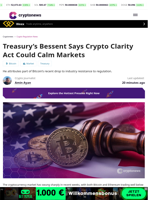 Treasury’s Bessent Says Crypto Clarity Act Could Calm Markets