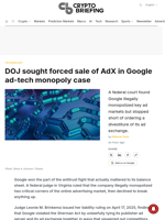 DOJ sought forced sale of AdX in Google ad-tech monopoly case