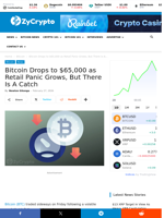 Bitcoin Drops to $65,000 as Retail Panic Grows, But There Is A Catch ⋆ ZyCrypto