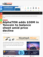 AlphaTON adds $30M in Toncoin to balance sheet amid price decline - The Crypto News Wire