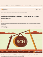 Bitcoin Cash's rally faces KEY test - Can BCH hold above $500? - AMBCrypto