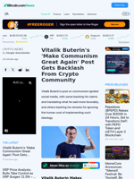 Vitalik Buterin's 'Make Communism Great Again' Post Gets Backlash From Crypto Community – Crypto News Bitcoin News