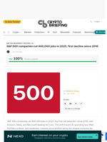 S&P 500 companies cut 400,000 jobs in 2025, first decline since 2016