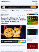Dogecoin, Shiba Inu Prices Continue to Slide but Expert Tips Mind of Pepe to Explode – Branded Spotlight Bitcoin News