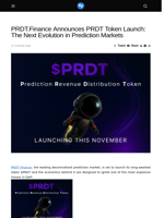 PRDT.Finance Announces PRDT Token Launch: The Next Evolution in Prediction Markets - Visionary Financial