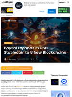 PayPal Expands PYUSD Stablecoin to 8 New Blockchains | Live Bitcoin News