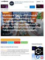 MultiBank Group and Khabib Nurmagomedov Launch an Exclusive Worldwide Multi-Billion-Dollar Joint Venture to Build the World’s First Regulated Tokenized Sports Ecosystem. | Live Bitcoin News