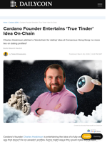 Cardano Founder Entertains ‘True Tinder’ Idea On-Chain - DailyCoin