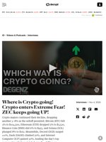 Where is Crypto going! Crypto enters Extreme Fear! ZEC keeps going UP! - Decrypt