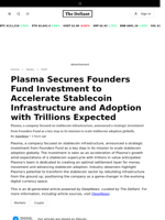 Plasma Secures Founders Fund Investment to Accelerate Stablecoin Infrastructure and Adoption with Trillions Expected - 