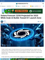 Solana Forecast: $250 Projected for 2025 While Ozak AI Builds Toward $1 Launch Zone