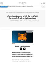 MetaMask Looking to Roll Out In-Wallet Perpetuals Trading via Hyperliquid
