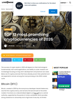 TOP 12 most promising cryptocurrencies of 2026 | Live Bitcoin News