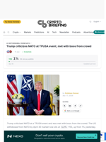 Trump criticizes NATO at TPUSA event, met with boos from crowd