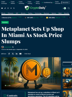 Metaplanet Sets Up Shop In Miami As Stock Price Slumps - Crypto Daily