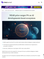 NEAR price surges 9% as AI developments boost ecosystem - CoinJournal
