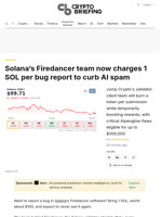 Solana's Firedancer team now charges 1 SOL per bug report to curb AI spam