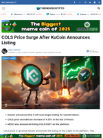 COLS Price Surge After KuCoin Announces Listing - TheNewsCrypto