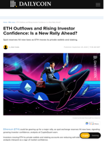ETH Outflows and Rising Investor Confidence: Is a New Rally Ahead? - DailyCoin