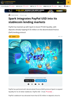 PayPal partners with Spark to expand PYUSD liquidity in DeFi