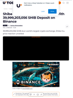 Shiba Inu Whale Breaks Silence With 39,999,203,056 SHIB Deposit on Binance