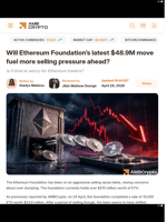 Will Ethereum Foundation's latest $48.9M move fuel more selling pressure ahead? - AMBCrypto