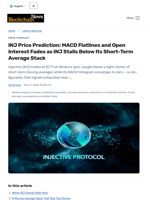 INJ Price Prediction: MACD Flatlines and Open Interest Fades as INJ Stalls Below Its Short-Term Average Stack - Blockchain.News