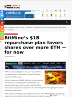 BitMine’s $1B repurchase plan favors shares over more ETH — for now - The Crypto News Wire