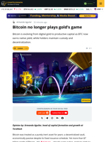 Bitcoin No Longer Plays Gold’s Game
