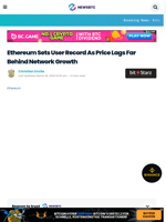 Ethereum Sets User Record While Its Price Sits 55% Below Peak