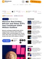 Massive Red Friday: Bitcoin and Ether ETFs See Combined $964 Million Outflow – Markets and Prices Bitcoin News