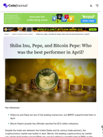 Shiba Inu, Pepe, and Bitcoin Pepe: Who was the best performer in April?