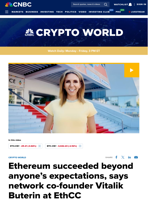 Ethereum succeeded beyond anyone's expectations, says network co-founder Vitalik Buterin