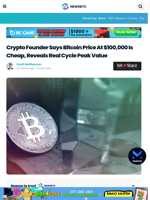 Crypto Founder Says Bitcoin Price At $100,000 Is Cheap, Reveals Real Cycle Peak Value