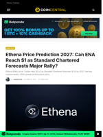 Ethena Price Prediction 2027: Can ENA Reach $1 as Standard Chartered Forecasts Major Rally? - CoinCentral