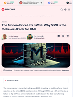 The Monero Price Hits a Wall: Why $370 is Key for XMR