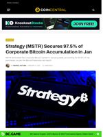 Strategy (MSTR) Secures 97.5% of Corporate Bitcoin Accumulation in Jan - CoinCentral