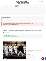 England's World Cup hopes dashed by Argentina in semi-final defeat