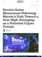 Snorter Gains Momentum Following Bitcoin's Path Toward a New High, Emerging as a Potential Crypto Presale