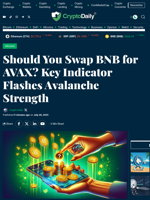 Should You Swap BNB for AVAX? Key Indicator Flashes Avalanche Strength - Crypto Daily