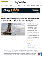 US investment groups target Venezuela's oilfields after Trump ousts Maduro