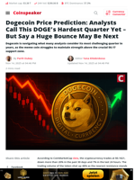 Dogecoin Price Prediction: Analysts Call This DOGE’s Hardest Quarter Yet – But Say a Huge Bounce May Be Next - Coinspeaker