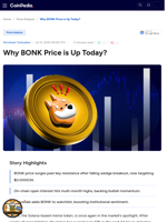 BONK Price Surges 13% Overnight, Is $0.000034 the Next Stop? 