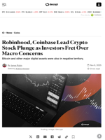Robinhood, Coinbase Lead Crypto Stock Plunge as Investors Fret Over Macro Concerns - Decrypt