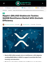 Ripple’s $RLUSD Stablecoin Tackles $685B Remittance Market With Onchain Efficiency - Crypto News Flash