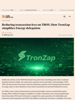 Reducing transaction fees on TRON: How TronZap simplifies Energy delegation - AMBCrypto