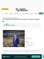 Iran ceasefire set to expire April 22, raising risk of military escalation