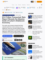 $1.5 Trillion Transacted: Rain Report Reveals the Massive Scale of Latam's Stablecoin Economy
