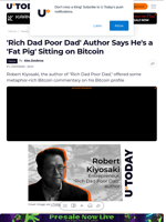 'Rich Dad Poor Dad' Author Says He's a 'Fat Pig' Sitting on Bitcoin